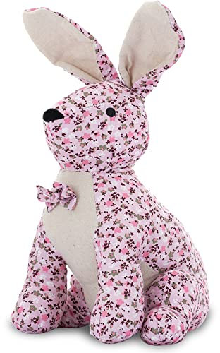 mojoliving Türstopper Tier Hase Ella | Türsack mit 32 cm Höhe | Als Türstopper Sack, Fensterstopper oder Hase Deko | Schwer für Tür Fenster oder als Zugluftstopper Tier