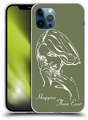 Head Case Designs Offizielle Billie Eilish Album Schablone Grün Happier Than Ever Soft Gel Handyhülle Hülle kompatibel mit Apple iPhone 12 / iPhone 12 Pro