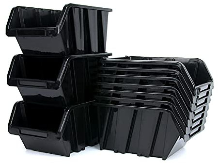 28er Set Stapelboxen Sichtlagerboxen für Kleinteile Kunststoff Rot 195mm x 120mm x 90mm (BxLxH)