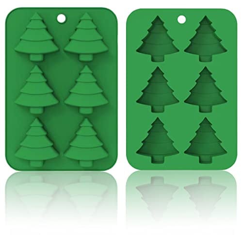 2 Pcs Christmas Silicone Moulds, Xmas Chocolate Candy Jelly Cake Baking Mould for Party Supplies