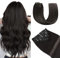 YILITE Clip in Extensions Echthaar 50cm 100% Echthaar Extensions Clip 20 Zoll 8 Stück 120g Unsichtbar Glatt Zum Anklippen Menschenhaar Doppelt Genäht (50cm #1B Natürliches Schwarz)