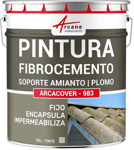 Peinture fibro ciment pour encapsulage, support amiante et plomb : Arcacover amiante - 10 L Gris - ARCANE INDUSTRIES