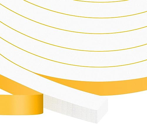 YIMIKI High Density Foam Tape 12mm(W) x 12mm(T), Ultra Strong Adhesive Weather Stripping Seal,Home Window Insulation Door Draught Excluder Tape,Soundproof Shockproof Gap Sealing,2 Rolls, Total 4M Long