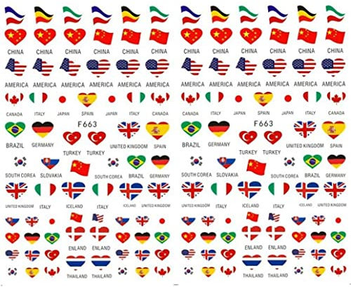 Pays Drapeaux Stickers À Ongles 2 Feuilles De Drapeau Européen Drapeau De Manucure DIY DIY Salon