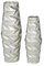 Deco 79 Geometrische Aluminium-Vasen, 2 Stück, 50,8 cm, 38,1 cm H, silberfarben