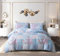 BBest Linen Duvet Cover Set Single 3 Piece Polyester Cotton Quilt Cover With Pillow Case and Matching Fitted Sheet All in One Anti Allergic, Floral Blue (DuvetCover001)