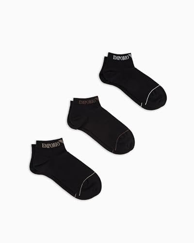 EMPORIO ARMANI Herren 3-Pack Inside Socken, Schwarz/Schwarz, L/XL