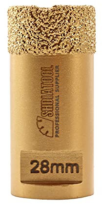 SHDIATOOL Punta diamantata per carotaggio sega a tazza diametro 28 mm M14 filo brasato sottovuoto per piastrelle in ceramica gres granito marmo muratura mattoni