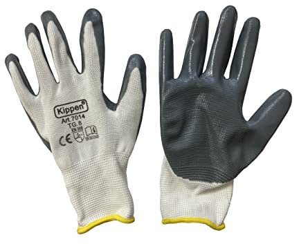 kippen 7014K1 - Confezione da 12 Paia di Guanti da Lavoro in Nitrile, Taglia 8