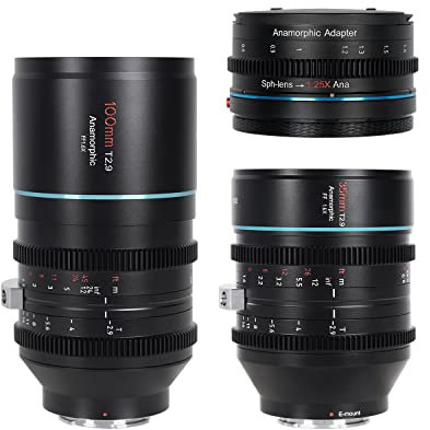 SIRUI T2.9 1.6X Vollformat RF Mount Anamorphoten Objektive Set mit 1.25x Anamorphoten Adapter (35mm,100mm)