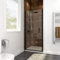SUNNY SHOWER Adjustable 31.5-33 in. W x 72 in. H Frameless Pivot Shower Door, Matte Black Hardware Finish, Certified Clear Tempered Glass Shower Enclosure