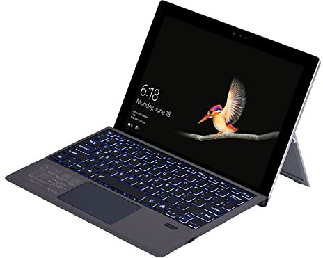 ASHATA Tastiera Wireless per PRO 7 Plus, per PRO 7 6 5 4 3, Tastiera Retroilluminata a LED Ricaricabile USB C a 7 Colori, per Tablet