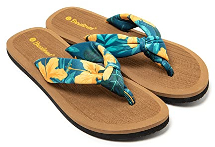 BRASILERAS Damen Zehensandalen mit Rutschfester Sohle bequem Schuhe Strand/Schwimmbad/Stadt orange 41 EU