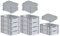 PROREGAL SparSet 10x Eurobox NextGen Grip mit Auflagedeckel & 4 blauen Schiebeschnappverschlüssen, HxBxT 17x40x60cm, 34 L, Grau, Griffe offen, Eurobehälter, Transportbox