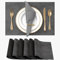 Vitare Platzsets Abwaschbar,Tischsets Abwaschbar 6er Set,Zweifarbig Tischset Kunstleder,Platzdeckchen Abwaschbar Hitzebeständig und rutschfest,45×30cm-Schwarz & Dunkelgrau