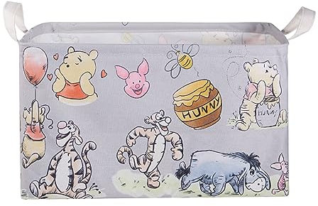 Bear Aufbewahrungskorb, Kinderzimmer, großer Wäschekorb, Leinen, faltbar, mit wasserdichter PE-Beschichtung, für Kinder, Jungen und Mädchen, Badezimmer, Schlafzimmer, Kleidung, Spielzeugkorb (grau)