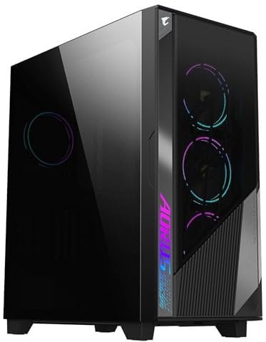 Gigabyte AORUS C500 Glass Mid Tower ATX Case, Black, TG Panel, No PSU