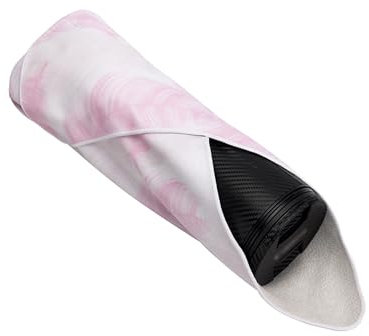 JJC 13,8 Pouces Emballage de Protection, Tissu Auto-adhésif pour Pochette D’Appareil Photo en Néoprène, Sac d’Emballage Pliable pour DSLR/Objectif/Phone/Tablette, Motif Plume Rose