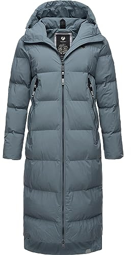 Ragwear Damen Winter-Steppmantel Patrise wasserdicht, atmungsaktiv, vegan | Länge: wadenlang | Wärmegrad 3 von 3 – warm gefüttert | wasserdicht, atmungsaktiv | gefütterte Kapuze | Gehschlitze