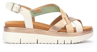 Pikolinos Keilsandalen in Leder Palma für Frauen Farbe NATA
