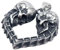 Bungsa Anhänger Totenkopf Herz aus 316L Edelstahl Unisex