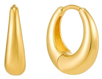 Brandlinger ® Ohrringe Silber 925. Creolen gold. Schmuck Damen vergoldet mit 18 Karat (Silber und Gold) für Frauen und Mädchen. Äußerer Durchmesser 15mm.