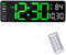 13 Zoll/16 Zoll Digitale Wanduhr,LED Wanduhr Groß Display, Digital Uhr mit Fernbedienung,Wandwecker,Timing und Countdown mit Datum/Woche/Temperatur für Schlafzimmer,Wohnzimmer (Grün, 13 INCH)
