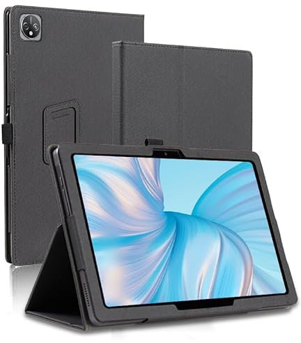 AKNICI Tablet Hülle für Blackview Tab 10 WiFi/Blackview Tab80 Tablet 10 Zoll, PU Leder Klappständer Case Cover Schutzhülle mit Handschlaufe Magnet für Blackview Tab80/ Blackview Tab 10 WiFi, Schwarz