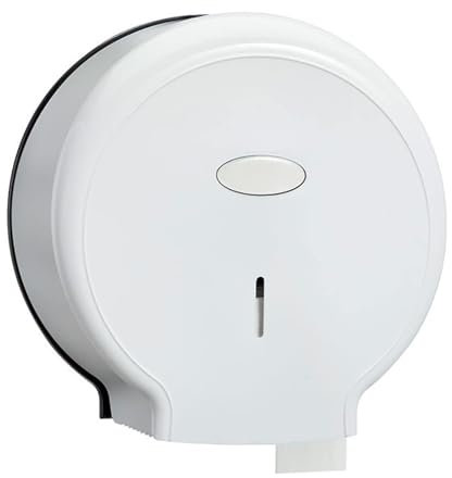 Commercial Toilet Paper Dispenser, 9 Inch Roll Toilet Paper Holder Cat Proof Paper Roll Dispenser Single Roll Jumbo Tissue Dispenser Wall Mount Toilet Paper Holder for Bathroom and Toilet(White)