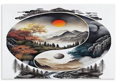 KeAan Yin Yang Tai Chi Leinwand Wand Dekoration Leinwanddruck - Bilder - Kunstdruck - Leinwand Bilder - Wandkunst 20x30inch(50x75cm)