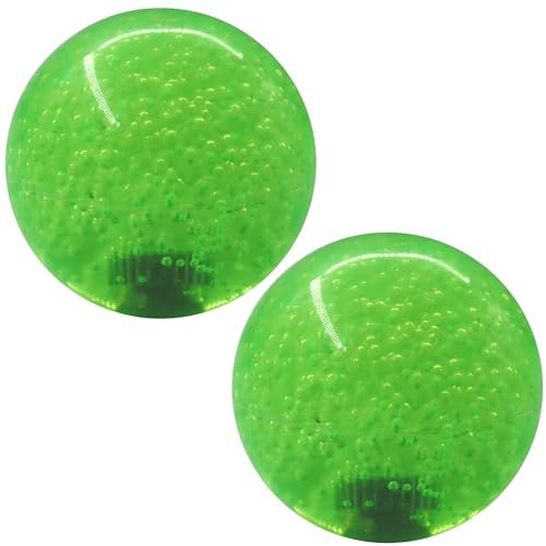 Timebid Lot de 2 manettes de jeu d'arcade en cristal de 35 mm avec tête à vis M6, faciles à installer, vert