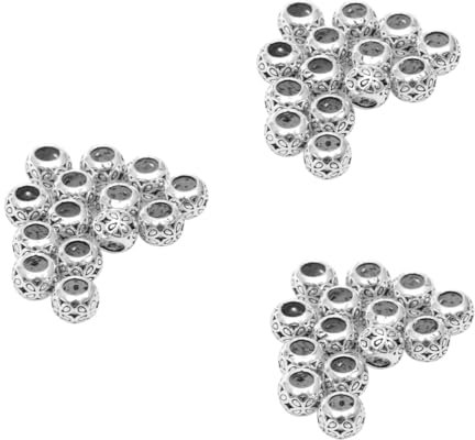 SHINEOFI 42pcs DIY Jewelry Making Supplies Tone Spacer Beads Silver Bead for Bracelet Necklace DIY Decor