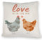 Hühner Kissen mit Spruch Love is in The air Liebe im Nest Romantisches Paar-Geschenk für Valentinstag Geburtstag Wohn-Deko Zuhause