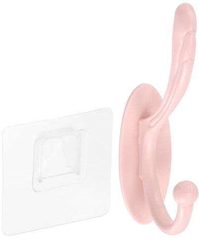 Uxcell Wall Mounted Coat Hooks, 1Pcs Towel Hook/Adhesive Hooks, Robe Hooks Decorative for Kitchen, Door, Cabinet, Bathroom, Foyers, Hallways, and Bedrooms (Pink)