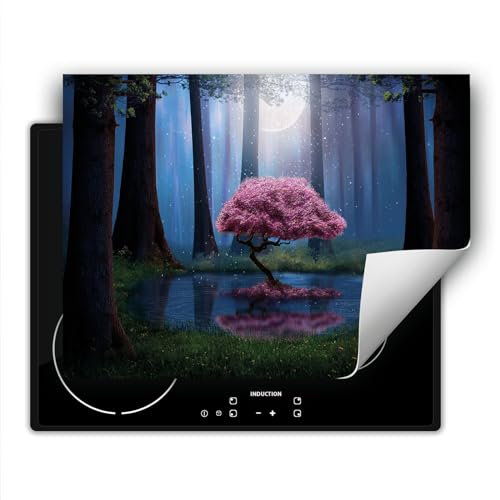 DarHaus Tapa para placa de induccion - Placa protectora vitroceramica 80x52 cm - árbol