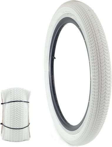 ZUKKA 20 Zoll Fahrradreifen 20 x2.125 Fahrrad Reifen Mantel 57-406 für BMX, MTB Mountainbike, Kinderfahrrad, Dreirad, Crusier Bicycle, Weiß