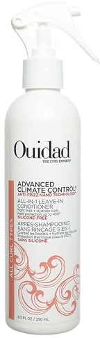 Ouidad Advanced Climate Control Leave In Conditioner for Curly Hair, 8.5 fl oz, Multi-Use Curl Leave In Conditioner & Heat Protectant Spray, Sulfates, Parabens & Cruelty-Free Curly Hair Products