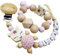2er Set personalisierte Kette mit Namen Wunschnamen Holz Name | Handmade Babygeschenk zur Geburt für neugeborene (Reh Rosa Set)
