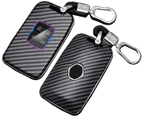 HooRLZ Silikon R-enault Schlüsselhülle für R-enault Clio Dacia Espace Master Megane Talisman Scenic Kadjar Schlüsselhülle, Dacia Autoschlüssel Hülle, Clio Schlüssel Cover 4 Tasten - Schwarz