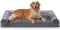 FURTIME Orthopädisches Hundebett Grosse Hunde Ergonomisches hundebett Orthopädisch Waschbar - 107x76 cm Hundesofa Hundekissen (Grau, L - L 107 x B 76 x H 17 cm)