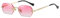 QVKUUT Rechteckig sonnenbrille rahmenlose sonnenbrille Mode Retro Rechteck Brille für Damen Herren (Gold/Rosa, Rosa)