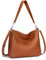 befen Damen Handtasche Echtleder Henkeltasche Shopper Tasche, Weiches Hobo Umhängetasche Schultertasche Frauen Mittelgroße mit 2 Schultergurten - Einfache Klassische Elegante, Braun