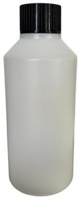 DWChemicals Bottiglie di plastica del commestibile dell'HDPE 250ml, naturale con il tappo a vite imbottito impermeabile nero 1-5 - 10-20 - 50 (1)