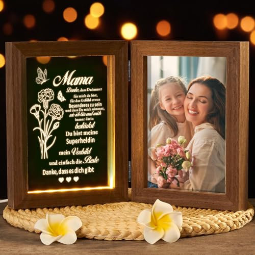 Johiux Muttertag Geschenk für Mama,LED Bilderrahmen Geburtstagsgeschenk für Mama,Muttertagsgeschenk für Beste Mütter vonTöchter und Söhne,Muttertagsgeschenk Geschenke Fotorahmen.