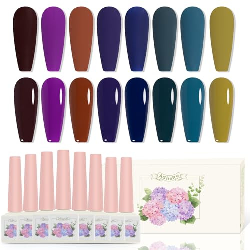 ADHERE 8tlg. UV Nagellack Set - 12ml Gel Nagellack UV Lacke Für Nägel Maniküre Salon Diy Nägel Gellack Zu Hause (Vincent-Serie)
