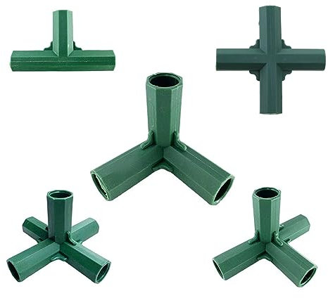 JOERBABU Raccord de tuyau coudé en PVC 3/4/5 voies 16 mm pour construction de raccords de tuyau de serre robustes pour meubles de serre