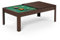 American Billard, ausklappbar, Tisch für 6 Personen, Kitbill 6FT – 206,5 x 116,5 x 80 cm, Esstablett und Zubehör inklusive – Braun