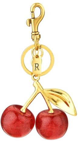 divuukyi Modischer Schlüsselanhänger in Kirschform, bezaubernde Kirschen, modischer Schlüsselanhänger, Schmuck für Autoschlüssel oder Taschen, R-Typ, One size