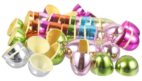 Vaguelly 30pcs Easter Eggs Mini Eggs Auto Rolling Fridge Egg Tray Organizer Pour Egg Carton Double Egg Storage Eggs Decorations Egg Washer Fillable Egg Ornaments Prefilled Fillers Plastic