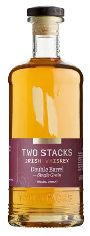 Two Stacks Double Barrel Single Grain Irish Whiskey 700ml, 43% ABV – Light, elegant, with baked pear, orange, almond, and subtle sherry spice notes
